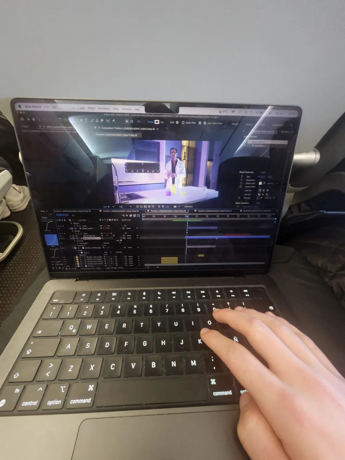 Editando en el portátil