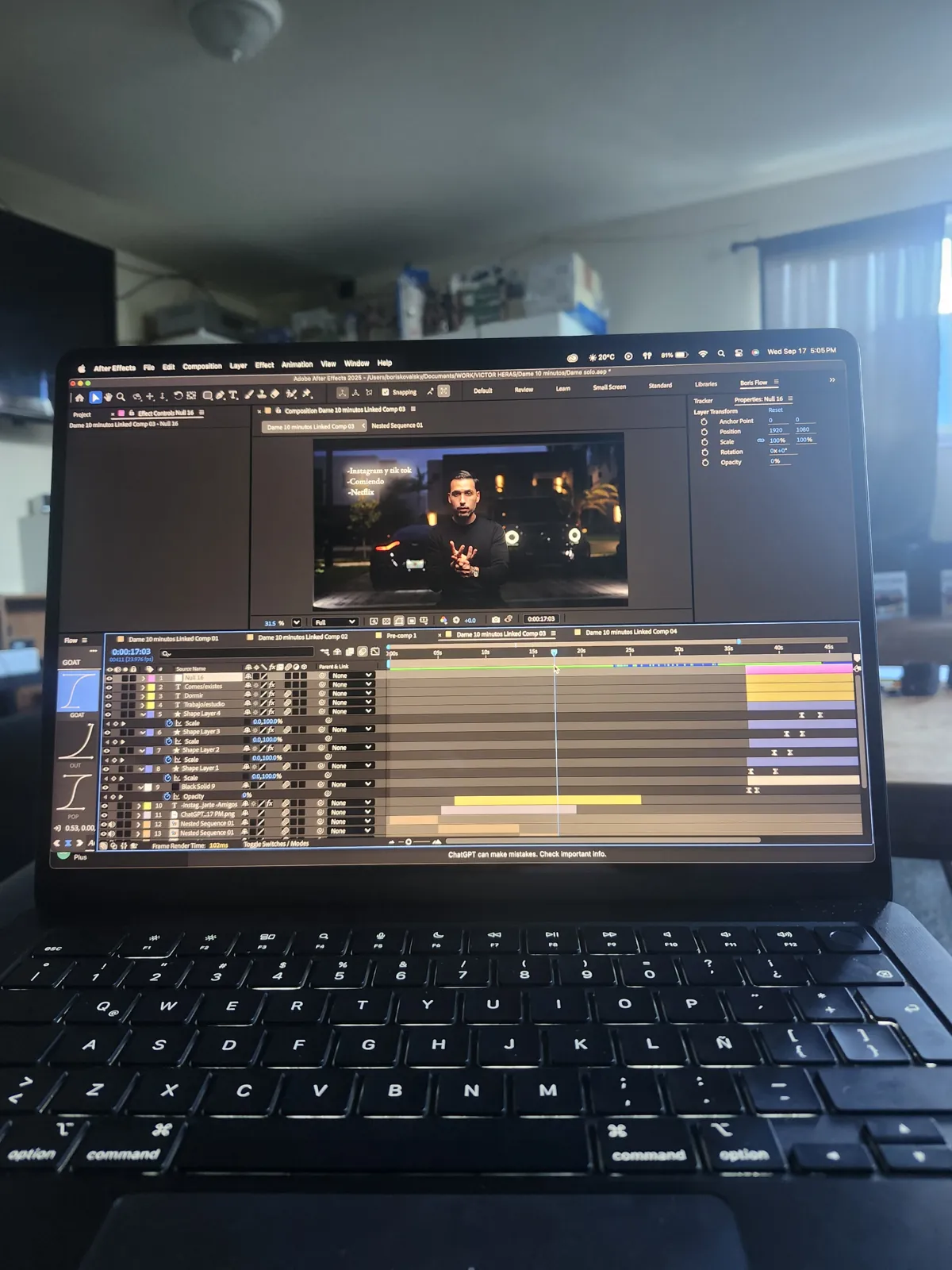 Línea de tiempo de un video